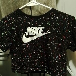 Nike Kids Black Multicolor Graphic Tee